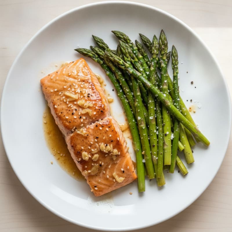 Teriyaki Glazed Salmon with Roasted Asparagus