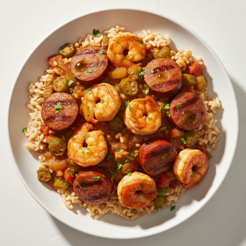 Smoky Creole Sausage and Shrimp Gumbo