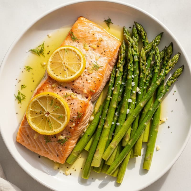 Lemon-Dill Baked Salmon with Asparagus