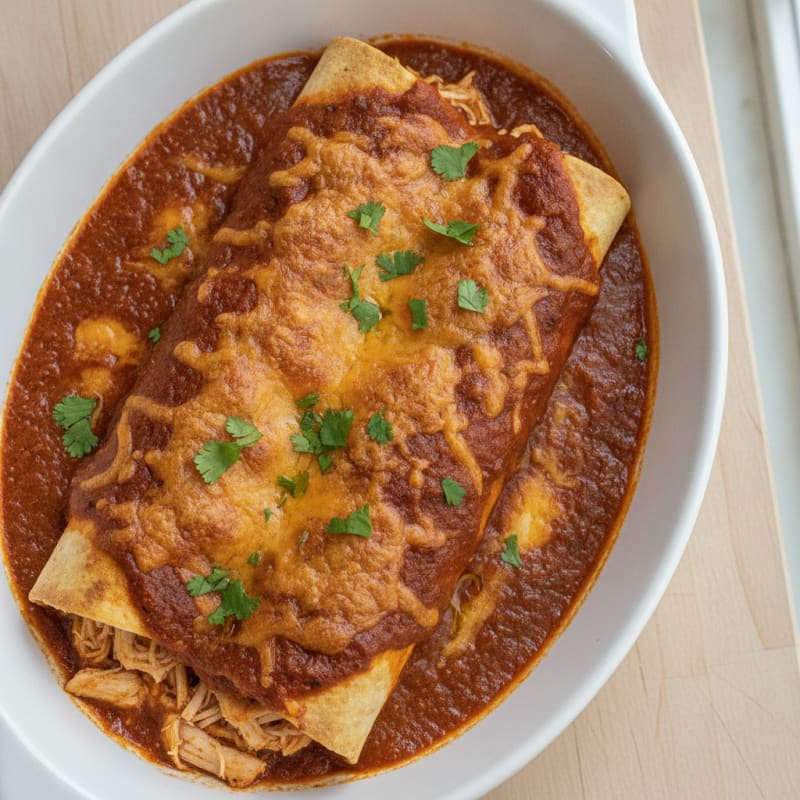 Chicken Enchiladas with Ancho Chili Sauce