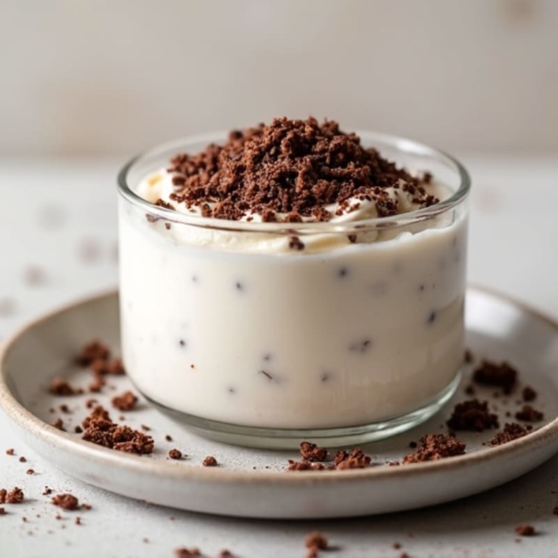Creamy Cottage Cheese Protein Mousse with Dark Chocolate Shavings