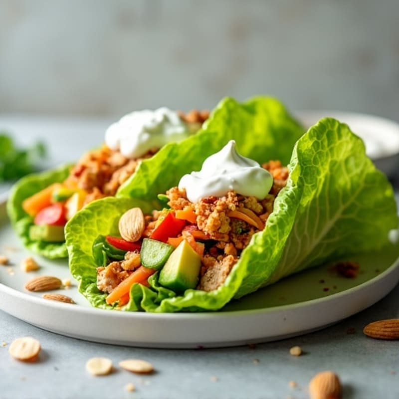 Crunchy Chicken & Fresh Veggie Lettuce Wraps