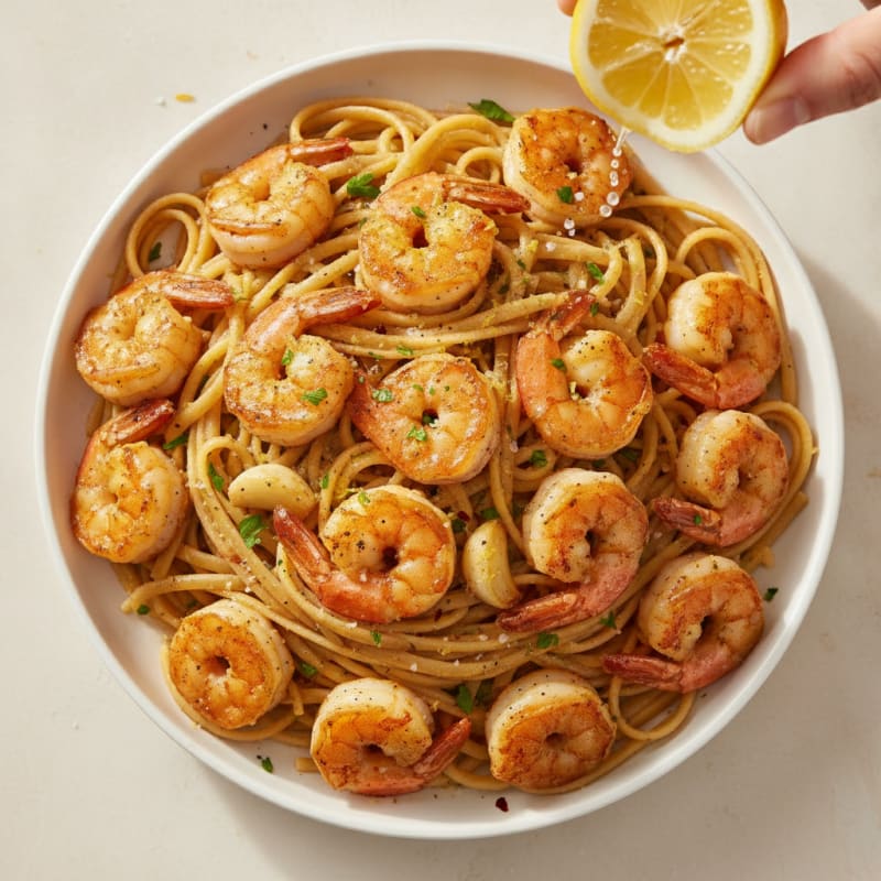 Garlic Butter Shrimp Scampi with Linguine