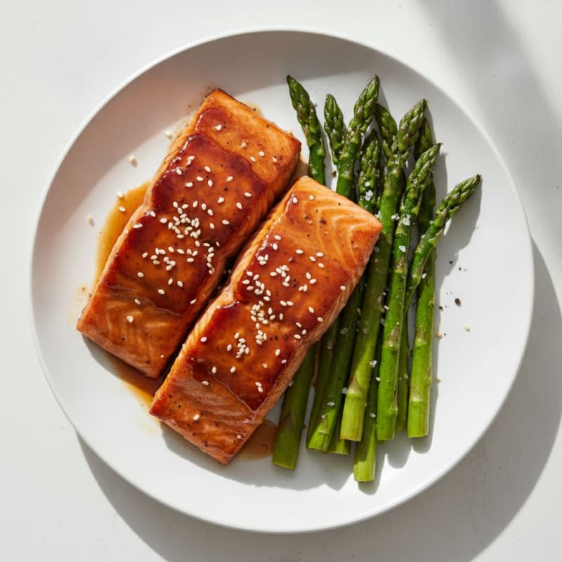 Teriyaki Glazed Salmon with Roasted Asparagus