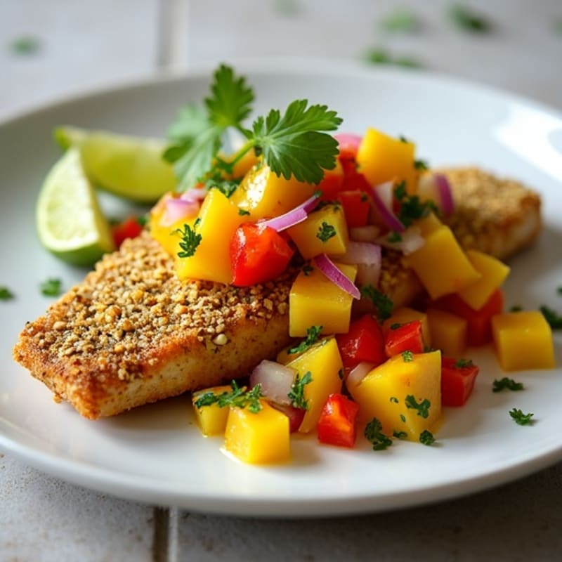 Crispy Pistachio-Crusted Mahi Mahi with Mango Salsa