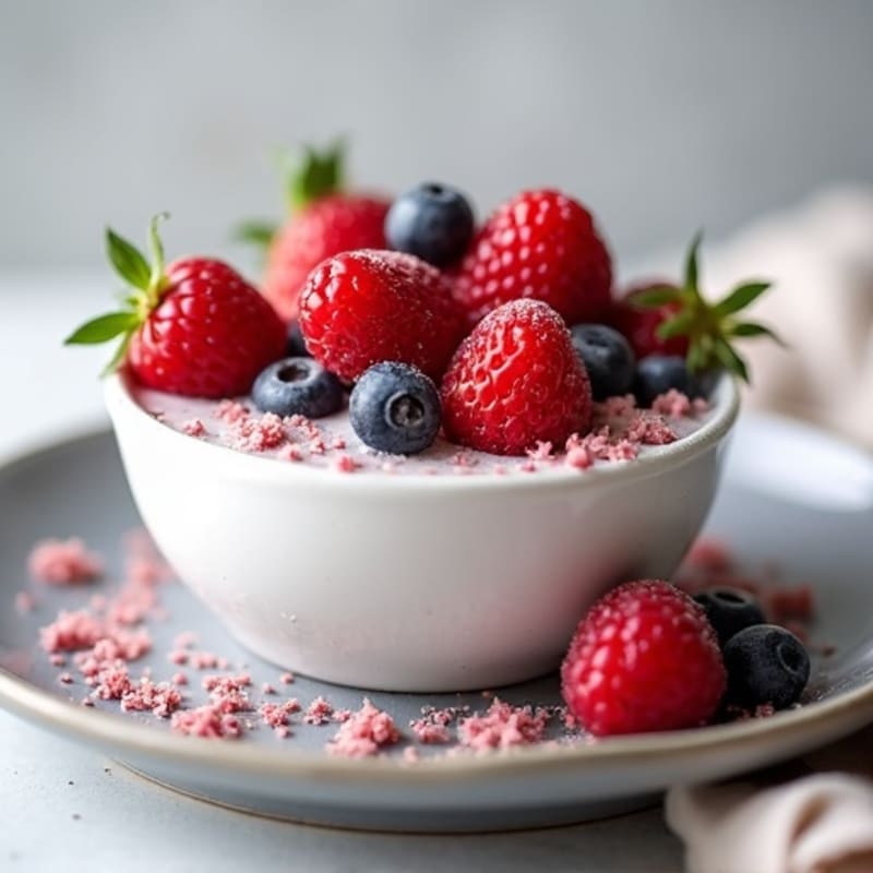 Creamy Greek Yogurt Protein Pudding with Mixed Berries