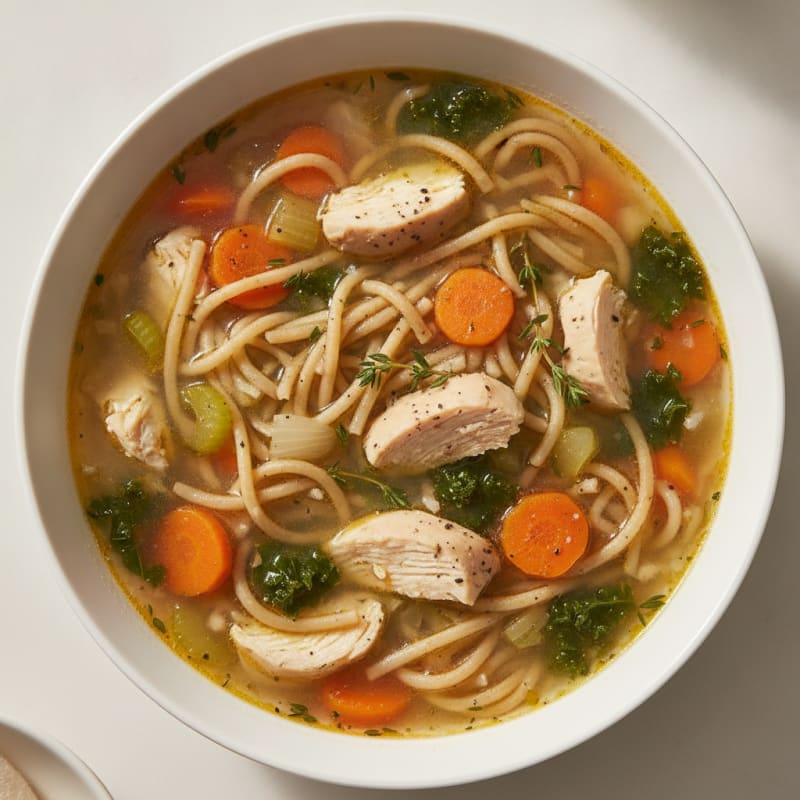 Hearty Chicken Noodle Soup with Vegetables