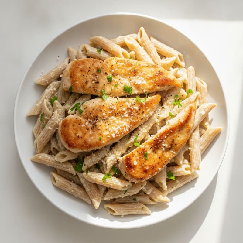 Garlic Parmesan Chicken Alfredo Pasta