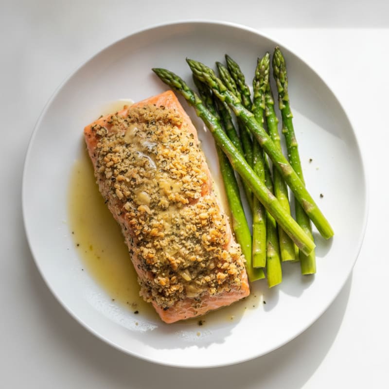 Herb-Crusted Salmon with Roasted Asparagus