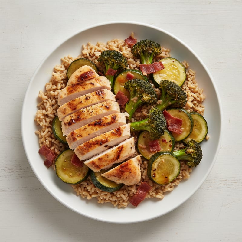 Grilled Chicken and Broccoli Brown Rice Bowl