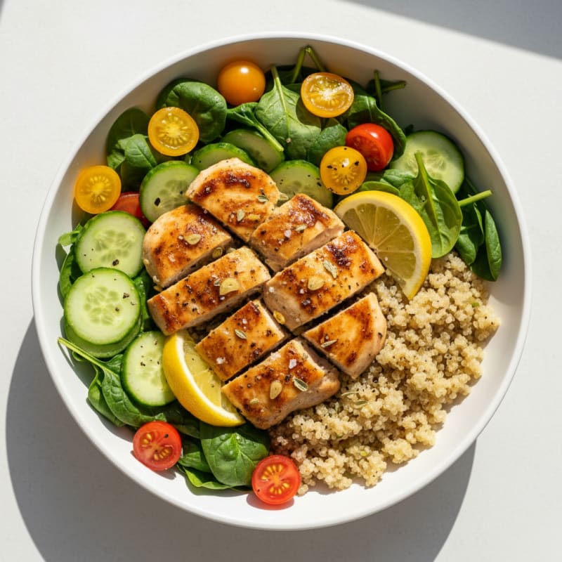 Lemon Herb Chicken and Quinoa Power Bowl