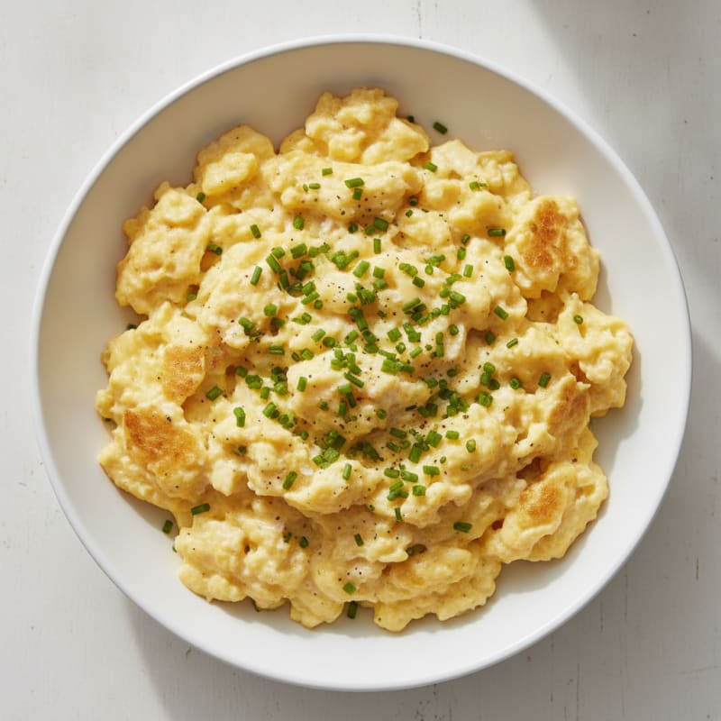 Fluffy Scrambled Eggs with Chives