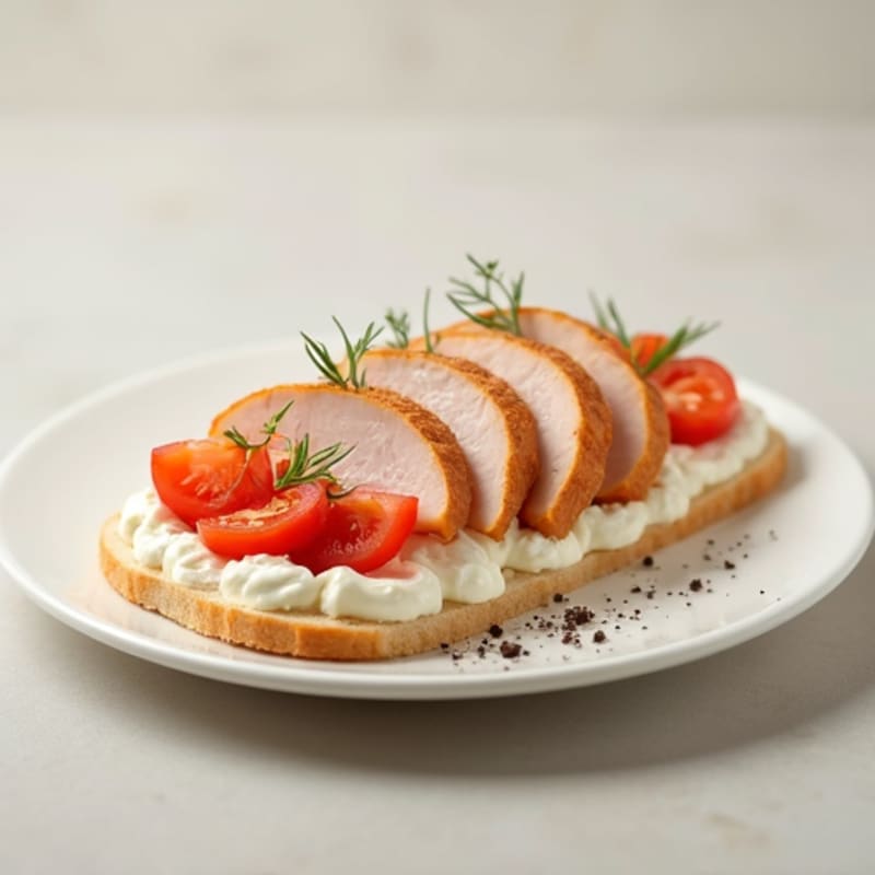 Low-Fat Cottage Cheese with Sliced Turkey Breast