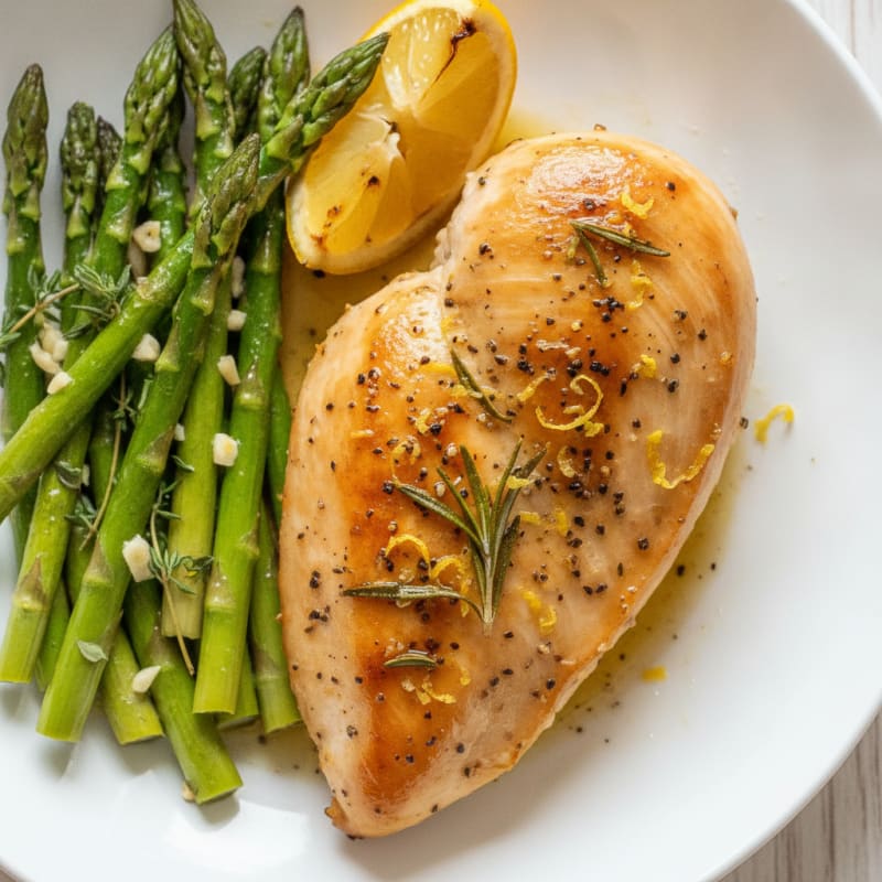 Lemon-Herb Roasted Chicken and Asparagus