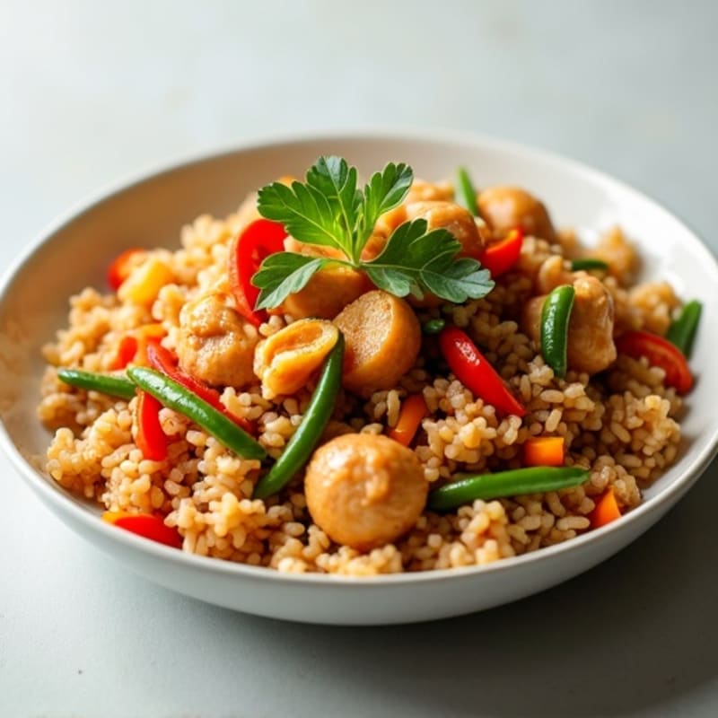 Savory Chicken and Veggie Brown Rice Stir-Fry