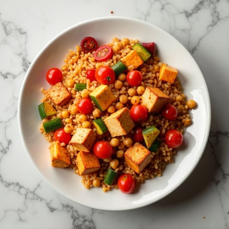 Spiced Tomato Rice with Roasted Vegetables