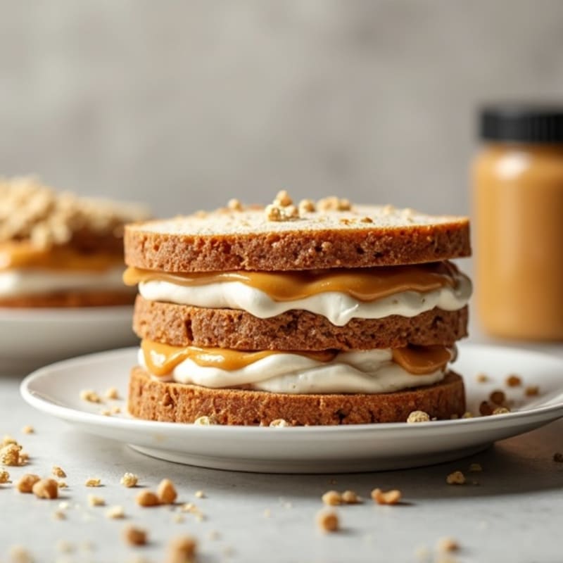 Protein-Rich Peanut Butter and Whipped Greek Yogurt Whole Grain Sandwich
