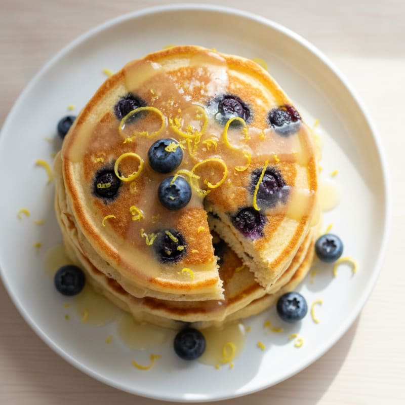 Blueberry Ricotta Pancakes with Lemon Zest