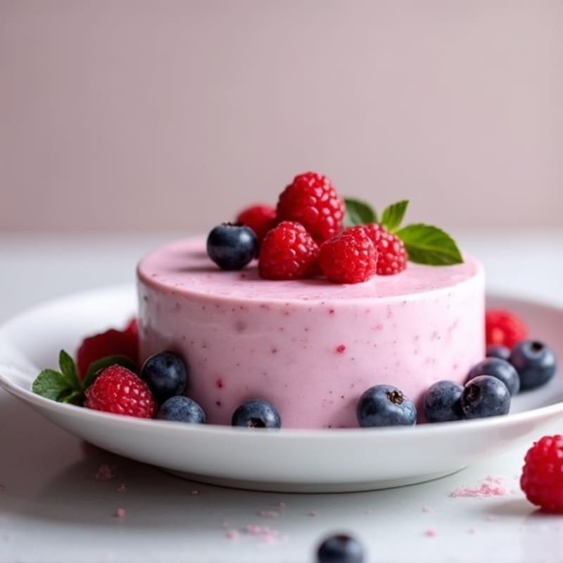 Greek Yogurt Protein Mousse with Mixed Berries