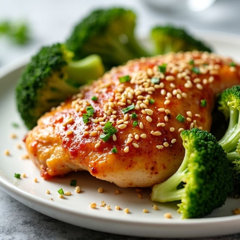 Crispy Baked Sesame-Ginger Chicken with Broccoli