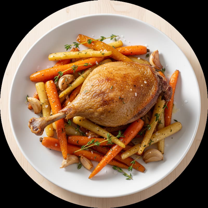 Duck Confit with Roasted Root Vegetables