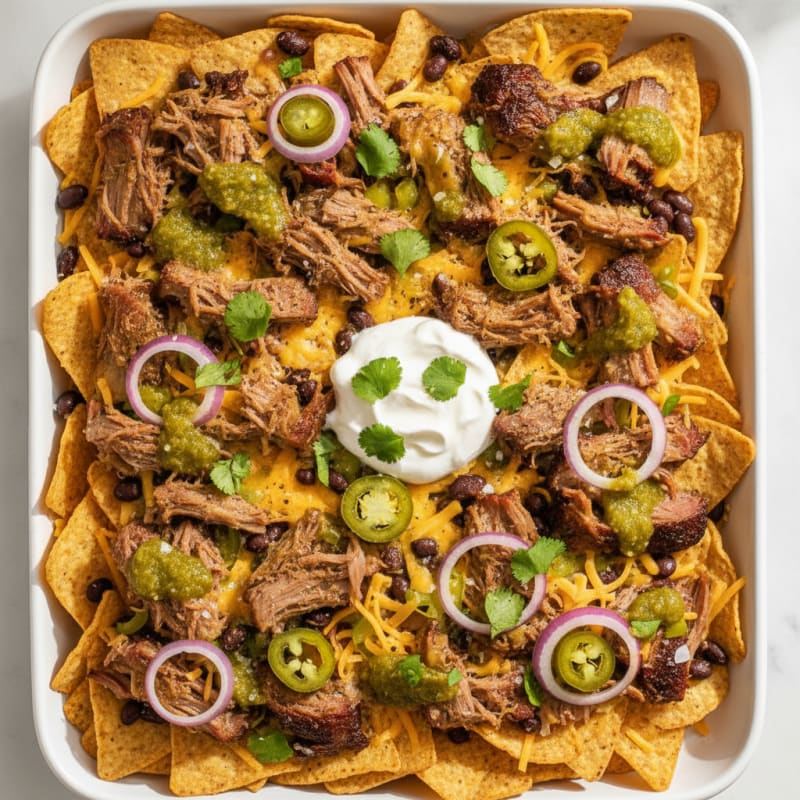 Smoked Pulled Pork Nacho Platter