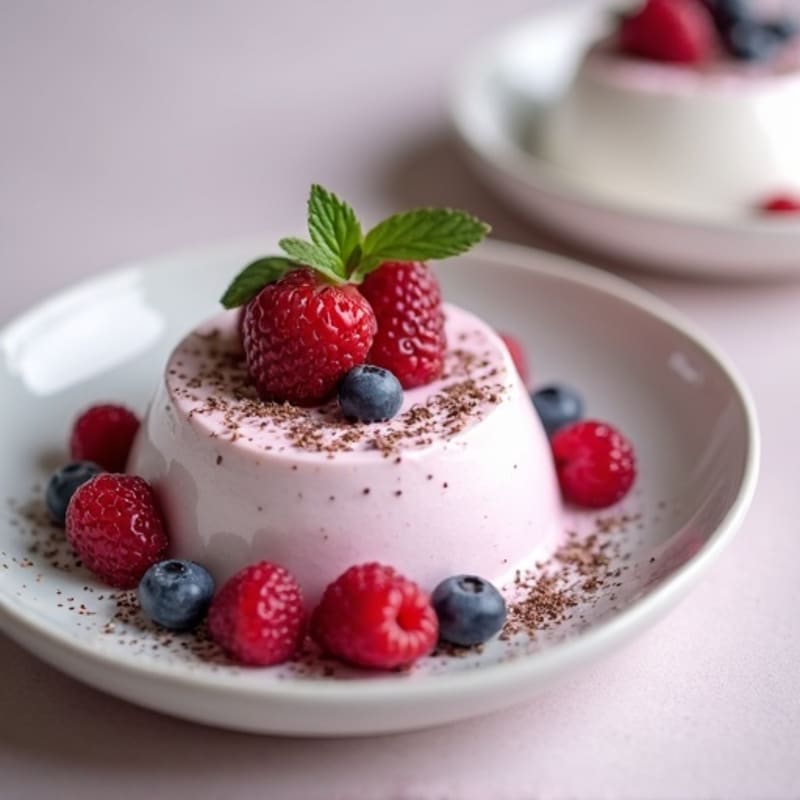 Greek Yogurt Protein Mousse with Mixed Berries