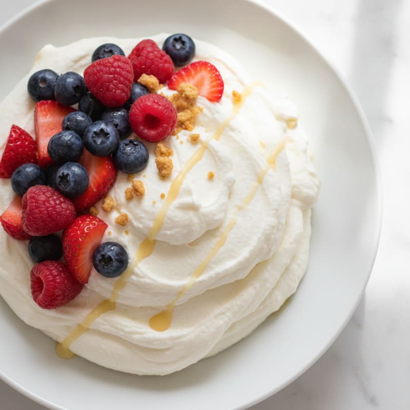Greek Yogurt Protein Mousse with Mixed Berries