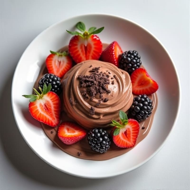 Chocolate Greek Yogurt Protein Mousse with Fresh Fruit