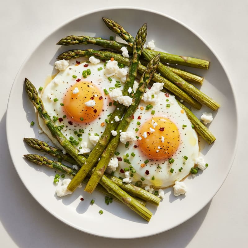 Baked Eggs with Roasted Asparagus