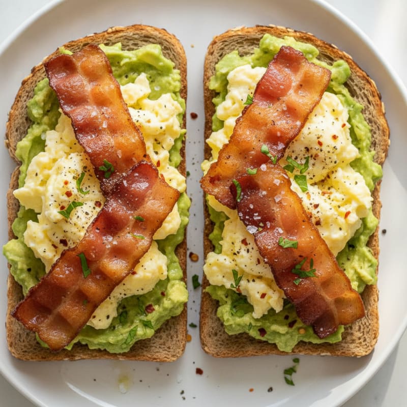 Avocado Toast with Crispy Bacon