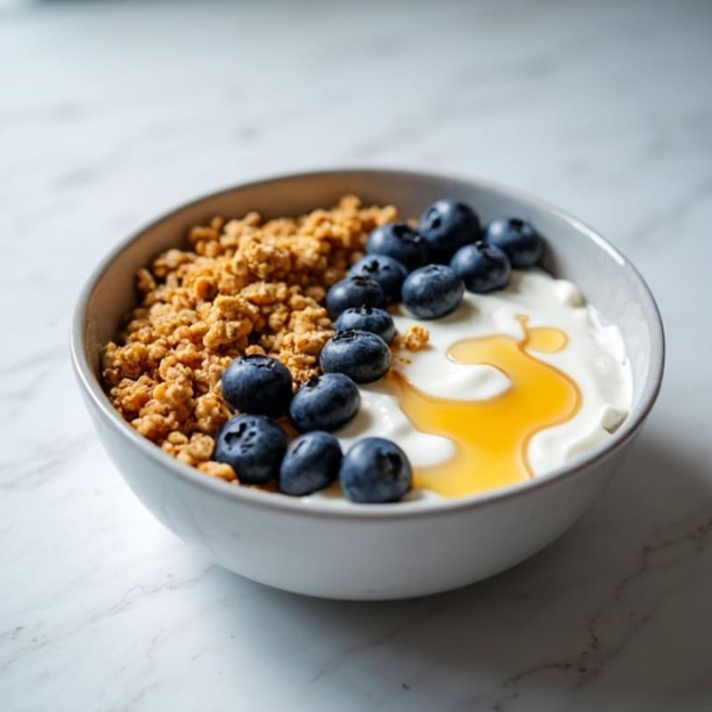 Honey-Drizzled Blueberry Granola Yogurt Bowl