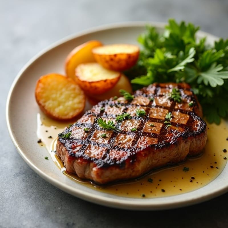 Garlic Herb Roasted Steak with Crispy Potatoes