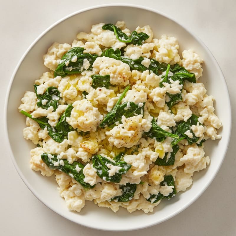 Egg White Spinach Scramble