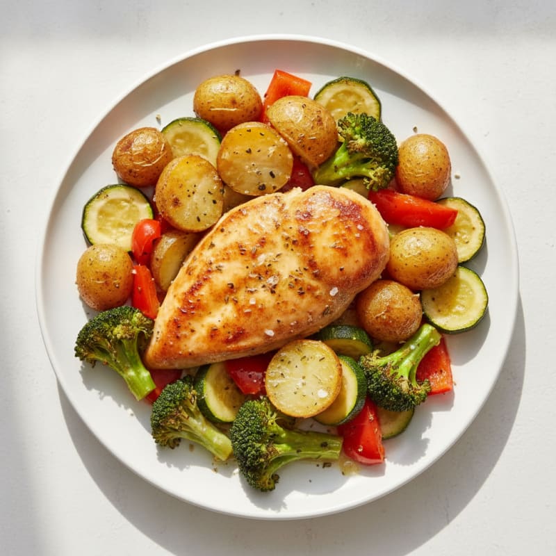 Lemon Herb Roasted Chicken and Veggies