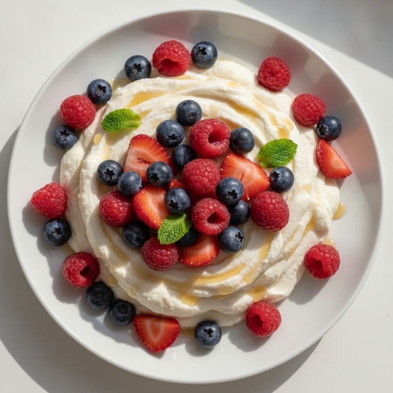 Silky Greek Yogurt Protein Mousse with Mixed Berries