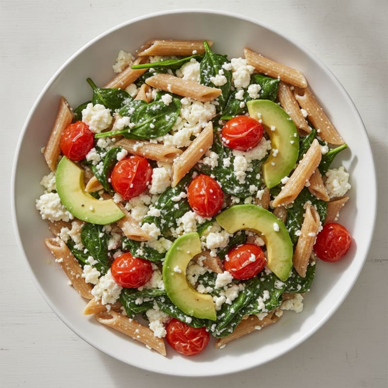 Egg White and Cottage Cheese Scramble with Spinach and Cherry Tomatoes
