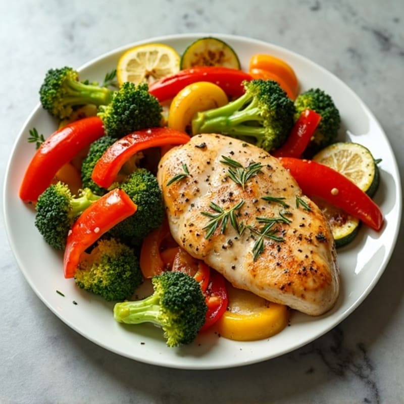 Sheet Pan Lemon Herb Roasted Chicken and Crispy Vegetables