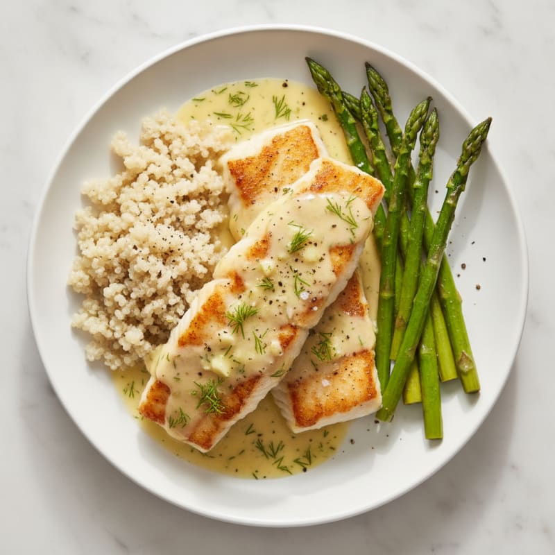Pan-Seared Cod with Lemon-Dill Sauce