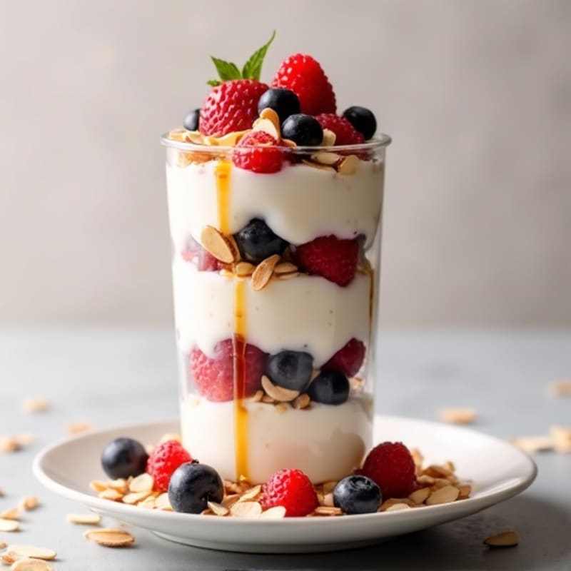 Greek Yogurt Protein Parfait with Mixed Berries