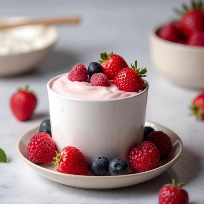 Silky Greek Yogurt Protein Mousse with Mixed Berries