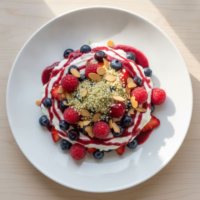 Greek Yogurt Protein Parfait with Mixed Berries