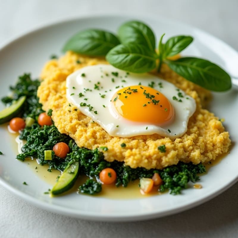 Egg White Veggie Scramble with Sautéed Spinach and Zucchini