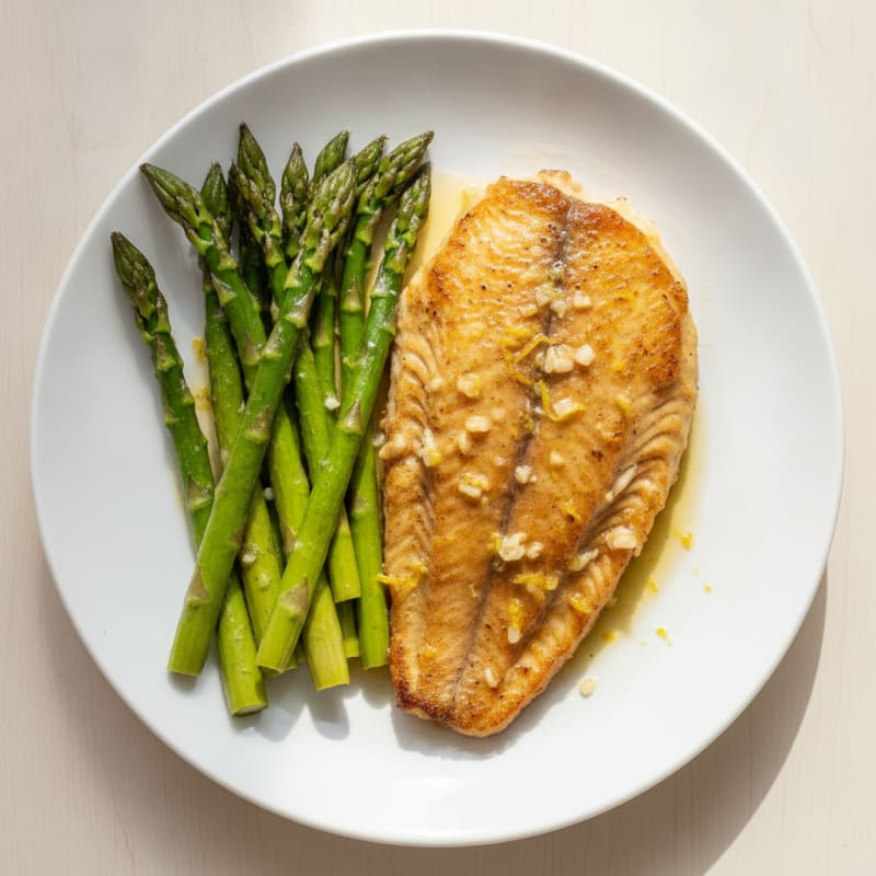 Seared Tilapia Fillet with Roasted Asparagus
