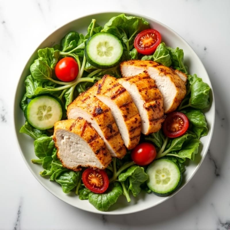 Grilled Turkey Breast Salad with Leafy Greens