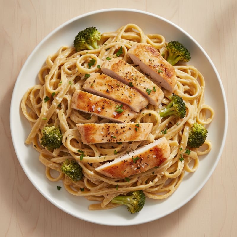 Garlic Parmesan Chicken Alfredo with Fettuccine