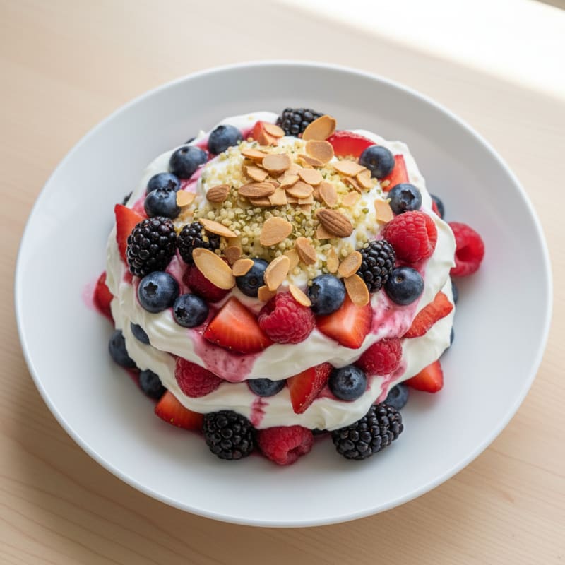 Greek Yogurt Protein Parfait with Mixed Berries