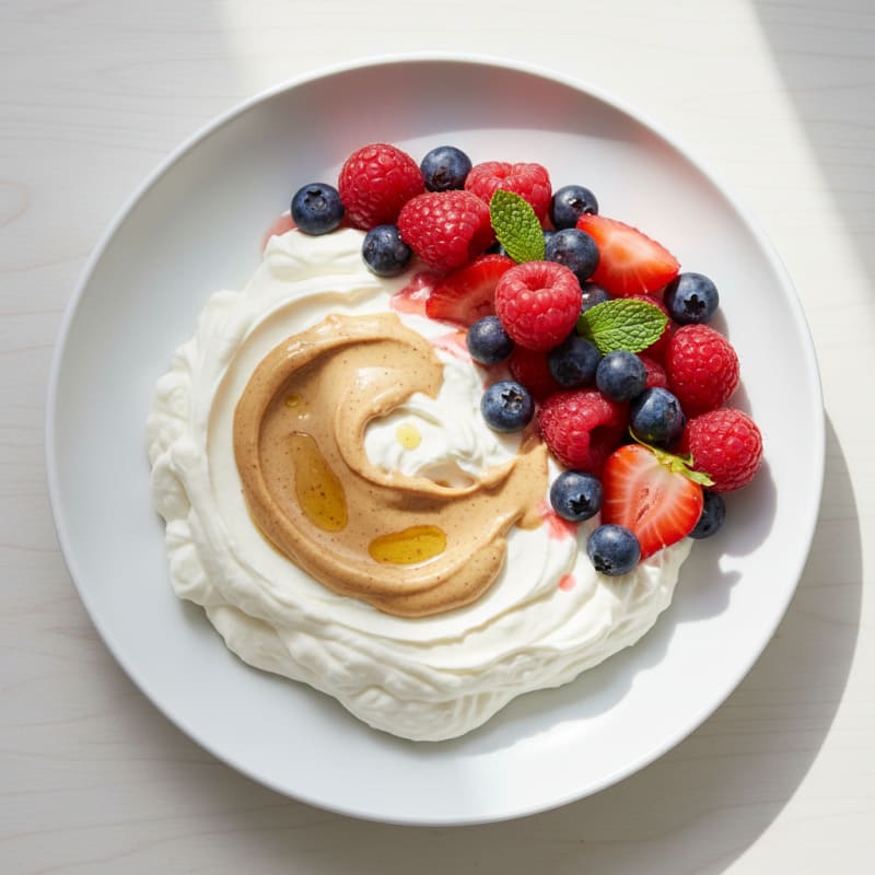 Silky Greek Yogurt Protein Pudding with Mixed Berries