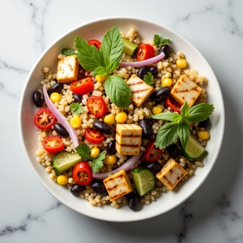 Fresh Quinoa and Black Bean Salad with Zesty Lime Dressing