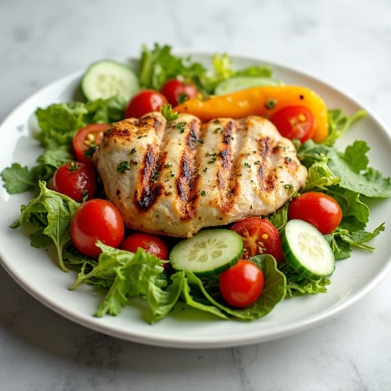 Grilled Chicken and Veggie Salad with Lemon Vinaigrette